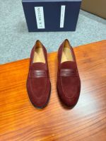 J.M.WESTON Red calfskin Leather Shoes-J.M.WESTON Man Business Leather Shoes